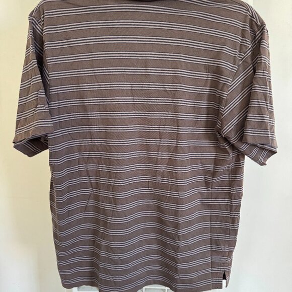 Patagonia Vintage Y2K Men’s Polo Shirt Small Brown Striped Organic Cotton - Picture 2 of 3